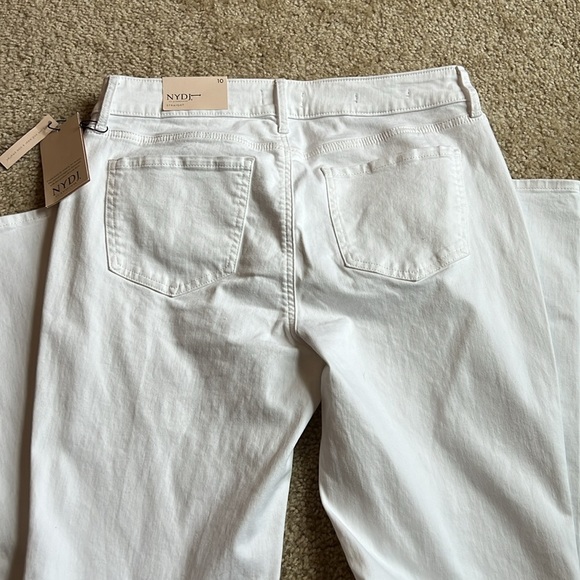 NYDJ Marilyn Straight denim jean pants white size 10 stretchy - Picture 8 of 8
